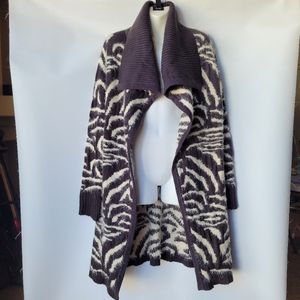 NWT Olivia m. Fuzzy Knit Shawl Collar Charcoal XL